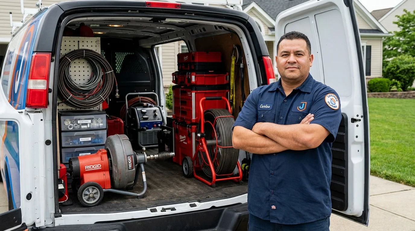 Professional drain cleaning equipment and Johns Plumbing LLC plumber in Hurst