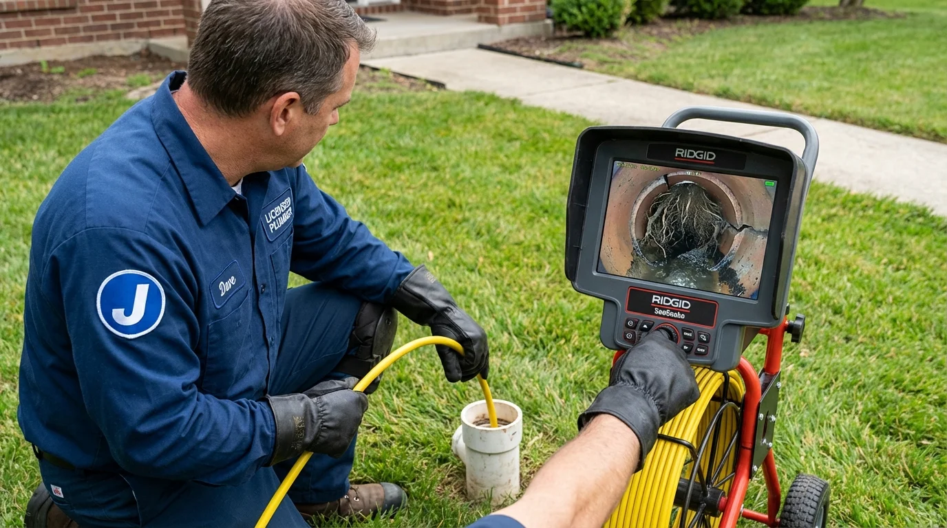 Sewer camera inspection being performed by Johns Plumbing LLC in Hurst